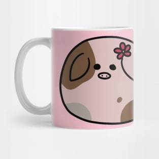 Fat Round Flower Pig Mug